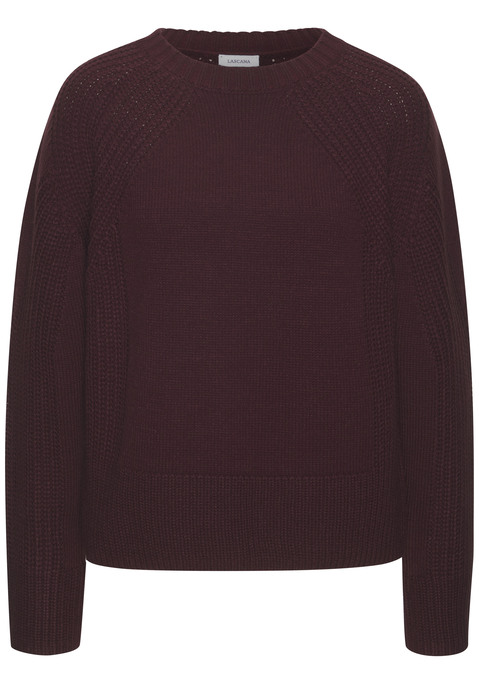 Bild: Strickpullover von LASCANA: Unifarbener Strickpullover von Lascana mit Rundhalsausschnitt. Lange Raglanärmel für eine bequeme Passform. Rippstricksaum. Weicher Materialmix.