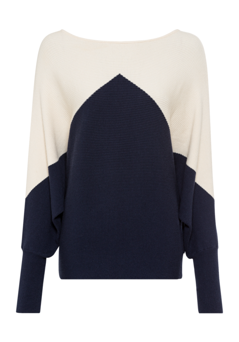 Bild: Strickpullover von LASCANA: Strickpullover von Lascana. Im Colorblockingdesign. Weiter Rundhalsausschnitt. Fledermausärmel. Breite Bündchen. Super zu Jeans oder zum engen Rock. Weiche, gerippte Strickware.