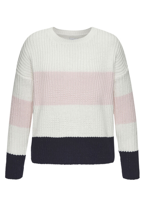 LASCANA Strickpullover Damen creme-rosé-nachtblau Gr.32/34