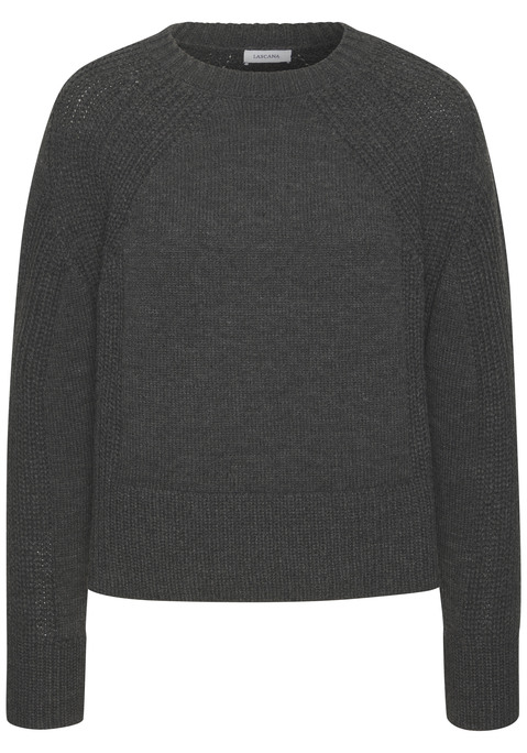 Bild: Strickpullover von LASCANA: Unifarbener Strickpullover von Lascana mit Rundhalsausschnitt. Lange Raglanärmel für eine bequeme Passform. Rippstricksaum. Weicher Materialmix.