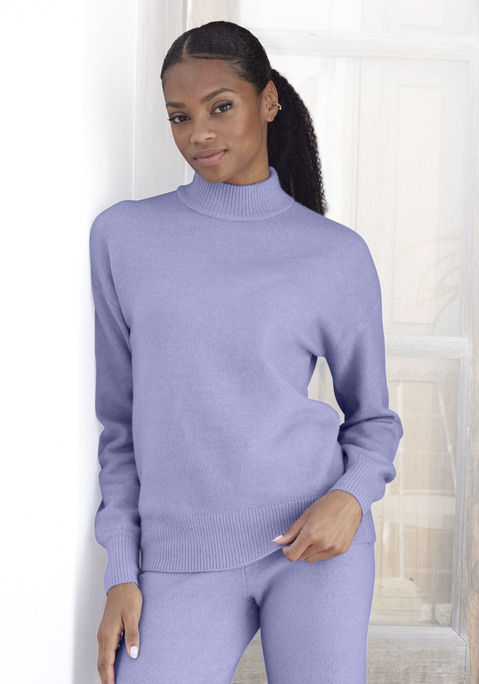 Bild: Strickpullover von LASCANA: Bequemer Strickpullover von Lascana mit kleinem Stehkragen und langen Ärmel. Gerippte Bündchen. Toller Kombipartner. Kuschelig weiche Strickqualität.