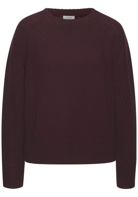 Bild: Strickpullover von LASCANA: Unifarbener Strickpullover von Lascana mit Rundhalsausschnitt. Lange Raglanärmel für eine bequeme Passform. Rippstricksaum. Weicher Materialmix.