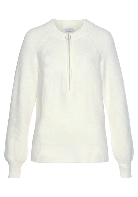 Strickpullover von LASCANA in weiß