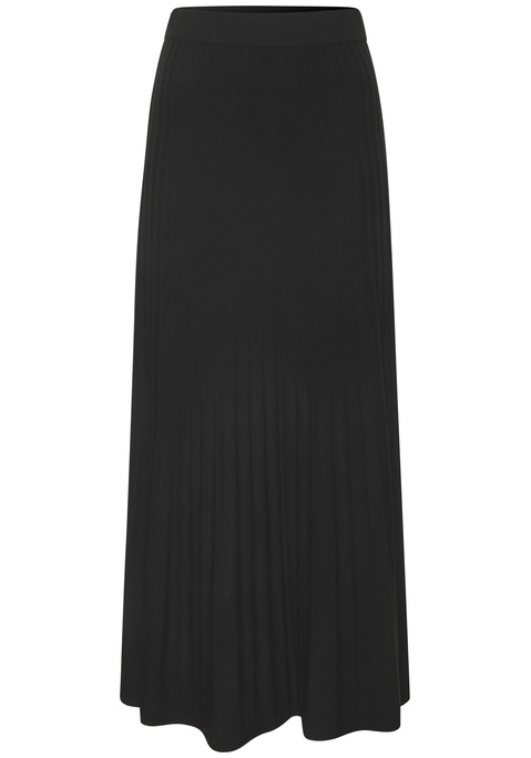 Bild: Strickrock von LASCANA: Langer eleganter Strickrock von Lascana. Feiner Rippstrick in Plisseeoptik. Leicht ausgestellt. Hochgeschnittener, elastischer Bund. Angenehme Strickware.