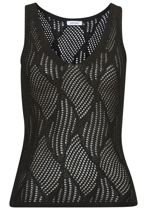 Bild: Stricktop von LASCANA: Gestricktes Top von Lascana mit tiefem V-Ausschnitt und schmalen Trägern. Figurumspielende Passform. Komplett transparent. Ideal über dem Bikini. Softe Strickqualität.