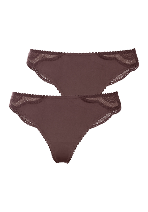 Bild: String von LASCANA: String von Lascana im 2er-Pack. Mit weicher Microfaser vorne, zarter Spitze hinten. Elastische Taillen- und Beinabschlüsse. Tolle Qualität aus 88% Polyamid, 12% Elasthan. Spitze aus 87% Polyamid, 13% Elasthan.
