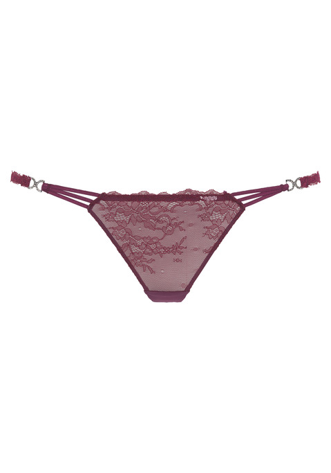 Bild: String von LASCANA: LASCANA: Sexy String aus leicht transparenter Jacquardspitze und raffinierten Bändchen an der Seite, die mit einer Strassschnalle zusammengehalten werden. Mit Baumwollzwickel. Aus 90% Polyamid, 10% Elasthan.