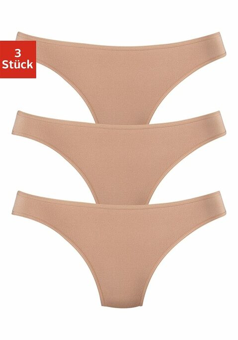 Bild: String von LASCANA: Lascana Strings im 3er-Pack. Mit flachen, elastischen Abschlüssen für eine bequeme Passform. Aus weicher, anschmiegsamer Modal-Qualität.
