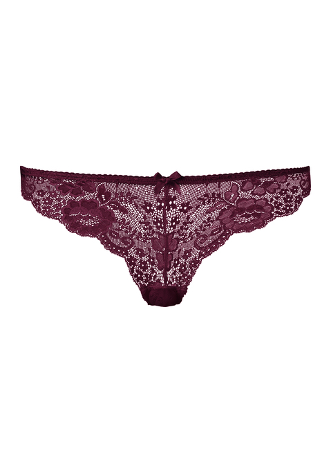 Bild: String von LASCANA: Verspielter String von Lascana aus foraler Spitze. Kleine Zierschleife in der Mitte vorn. Baumwollzwickel für viel Tragekomfort. Weiche, elastische Qualität.
