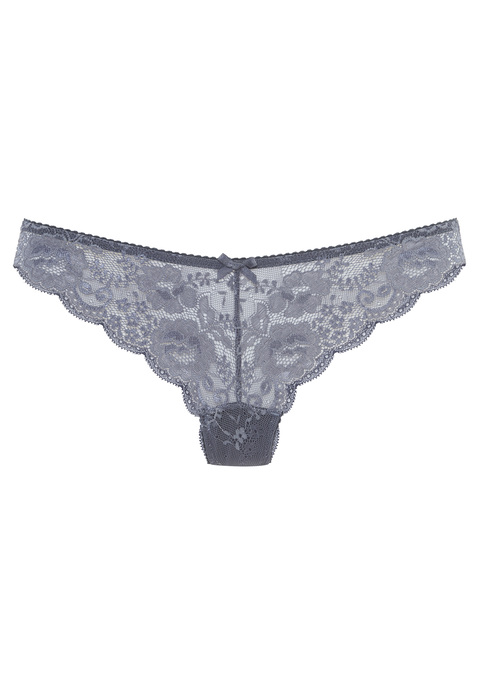 Bild: String von LASCANA: Verspielter String von Lascana aus foraler Spitze. Kleine Zierschleife in der Mitte vorn. Baumwollzwickel für viel Tragekomfort. Weiche, elastische Qualität.