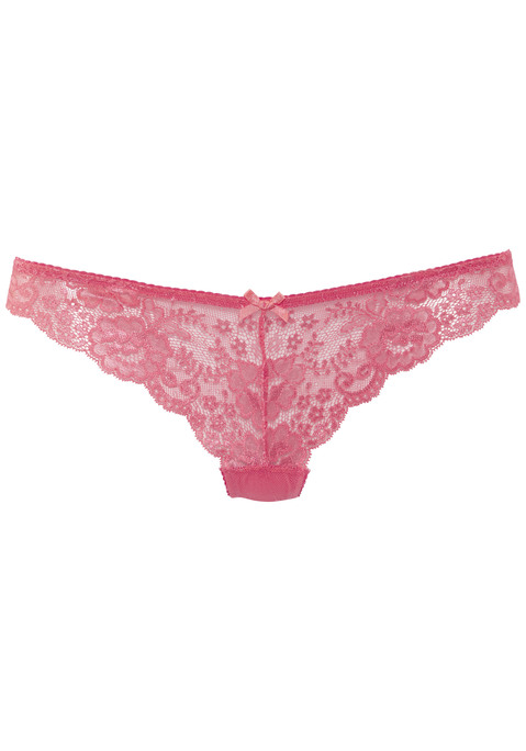 Bild: String von LASCANA: Verspielter String von Lascana aus foraler Spitze. Kleine Zierschleife in der Mitte vorn. Baumwollzwickel für viel Tragekomfort. Weiche, elastische Qualität.