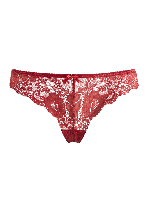 Bild: String von LASCANA: Verspielter String von Lascana aus foraler Spitze. Kleine Zierschleife in der Mitte vorn. Baumwollzwickel für viel Tragekomfort. Weiche, elastische Qualität.