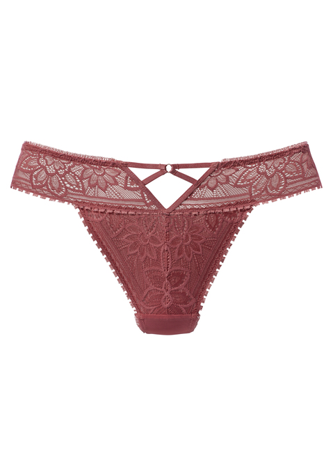 Bild: String von LASCANA: Verführerischer String mit edlem Cut-Out in der vorderen Mitte. Aus floraler Jacquardspitze und dezent transparentem Mesh. Mit eingearbeitetem Baumwollzwickel. Passende BHs aus der gleichen Serie erhältlich. Mit Spitze, die anteilig recyceltes Polyamid enthält. Aus 90% Polyamid, 10% Elasthan.