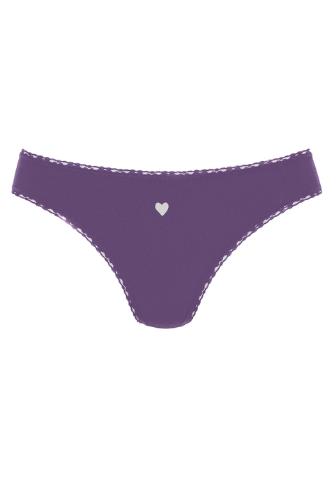 Bild: String von LASCANA: Strings im 5er-Pack von Lascana. In der Heart-Edition mit süßen Herzchen-Prints und Spitzendetails. Aus weicher, elastischer Baumwoll-Qualität.
