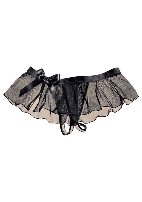 Bild: String-Ouvert von LASCANA: Lascana: String ouvert aus weichem Netzmaterial. Mit kleinem Schösschen ringsum und Schleife vorne. Aus transparentem Netzmaterial. Aus 90% Polyamid, 10% Elasthan.