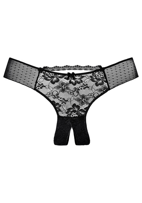 Bild: String-Ouvert von LASCANA: Verführerischer String-Ouvert in transparenter Optik. Vorn Spitze mit dekorativen Spitzenband, seitlich und hinten fancy Mesh. Mit sexy Öffnung im Schritt für erotische Momente. Mit eingearbeitetem Baumwollzwickel. Mit Liebe & Leidenschaft in Hamburg kreiert. Aus