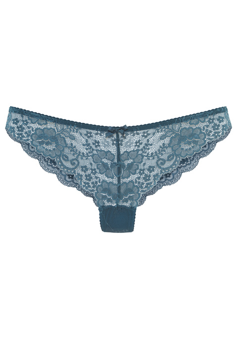 Bild: String von LASCANA: Verspielter String von Lascana aus foraler Spitze. Kleine Zierschleife in der Mitte vorn. Baumwollzwickel für viel Tragekomfort. Weiche, elastische Qualität.