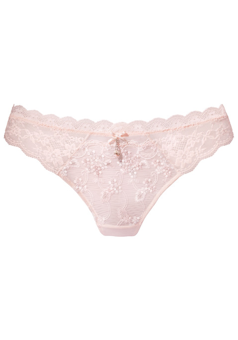 Bild: String von LASCANA: Verführerischer String aus edler Stickereispitze und seitlichen Jacquardspitzeneinsätzen. Mit hübschem Perlenaccessoire und feiner Zierschleife in der vorderen Mitte. Mit eingearbeitetem Baumwollzwickel. Passende BHs aus der gleichen Serie erhältlich. Mit Liebe & Leidenschaft in Hamburg kreiert. Aus 50% Polyamid, 30% Polyester, 20% Elasthan.