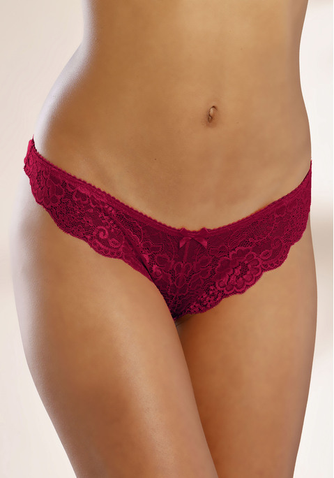 Bild: String von LASCANA: Verspielter String von Lascana aus foraler Spitze. Kleine Zierschleife in der Mitte vorn. Baumwollzwickel für viel Tragekomfort. Weiche, elastische Qualität.