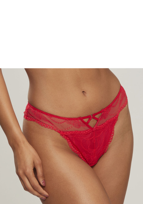 Bild: String von LASCANA: Verführerischer String mit extravagantem Zierdetail vorne mittig. Aus dezent transparenter Spitze und feinem Mesh. Mit eingearbeitetem Baumwollzwickel. Passende Corsage aus der gleichen Serie erhältlich. Mit Liebe & Leidenschaft in Hamburg kreiert. Obermaterial: 88% Polyamid, 12% Elasthan.