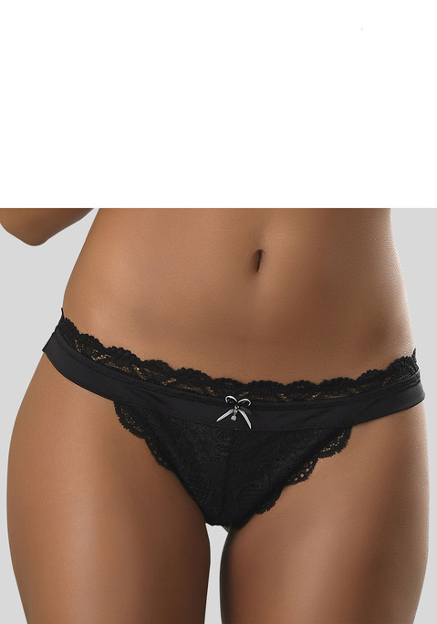 Bild: String von LASCANA: Femininer String in edler Schnittführung. Rundherum aus zarter, dezent transparenter Spitze. Mit feiner Zierschleife und hübschem Accessoire in der vorderen Mitte. Passende BHs aus der gleichen Serie erhältlich. Mit Liebe & Leidenschaft in Hamburg kreiert. Obermaterial: 90% Polyamid, 10% Elasthan.