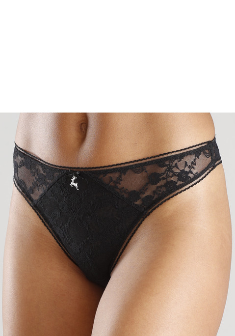 Bild: String von LASCANA: Femininer String mit einzigartigem Accessoire vorne mittig. Aus zarter Jacquardspitze in blumiger Optik. Mit eingearbeitetem Baumwollzwickel. Passender Schalen-BH aus der gleichen Serie erhältlich. Mit Liebe & Leidenschaft in Hamburg kreiert. Obermaterial: 90% Polyamid, 10% Elasthan.