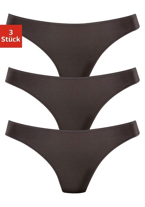 Bild: String von LASCANA: Lascana Strings im 3er-Pack. Mit flachen, elastischen Abschlüssen für eine bequeme Passform. Aus weicher, anschmiegsamer Modal-Qualität.