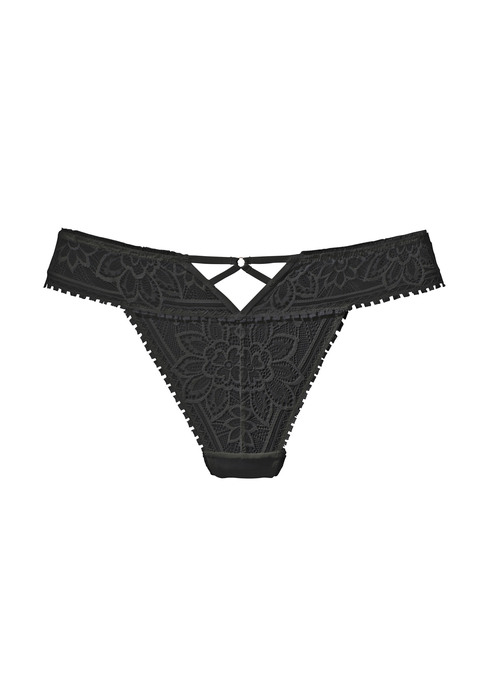 Bild: String von LASCANA: Verführerischer String mit edlem Cut-Out in der vorderen Mitte. Aus floraler Jacquardspitze und dezent transparentem Mesh. Mit eingearbeitetem Baumwollzwickel. Passende BHs aus der gleichen Serie erhältlich. Mit Spitze, die anteilig recyceltes Polyamid enthält. Aus 90% Polyamid, 10% Elasthan.