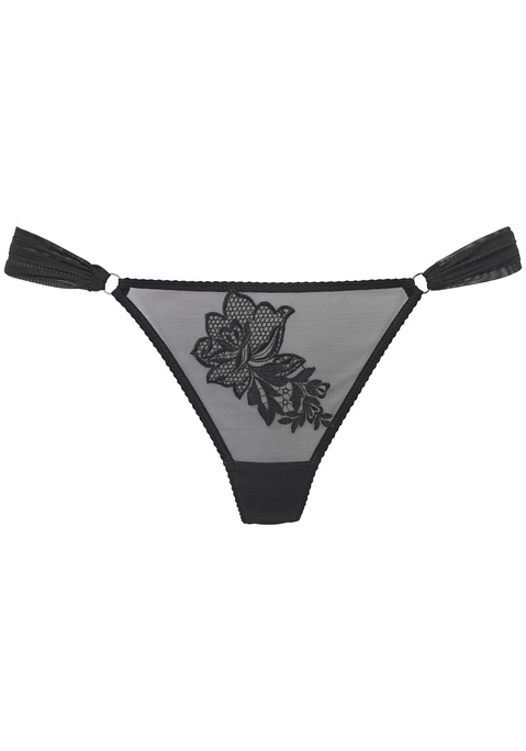 Bild: String von LASCANA: Verführerischer String. Aus transparentem Mesh mit platzierter Blumen-Applikation. Mit eingearbeitetem Baumwollzwickel. Passender BH aus der gleichen Serie erhältlich. Mit Liebe & Leidenschaft in Hamburg kreiert. Aus 80% Polyamid, 12% Elasthan, 8% Polyester.
