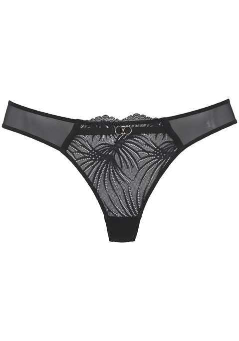 Bild: String von LASCANA: Verführerischer String mit einem kleinen Bändchen mit Schmuckringen im vorderen Bereich. Aus einem edlen Mix aus zarter Spitze und transparentem Mesh. Mit sexy Cut-Out in der hinteren Mitte. Mit eingearbeitetem Baumwollzwickel. Mit Liebe & Leidenschaft in Hamburg kreiert. Aus 88% Polyamid, 12% Elasthan.