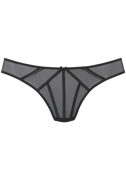 Bild: String von LASCANA: Verführerischer String mit feiner Zierschleife vorne mittig. Rundum aus dezent transparentem fancy Mesh. Mit flexiblen Stäbchen in Satin-Optik. Passende BHs erhältlich, um dein Dessous-Set zu vervollständigen. Mit Liebe & Leidenschaft in Hamburg kreiert. Aus 46% Polyester, 41% Polyamid, 13% Elasthan.