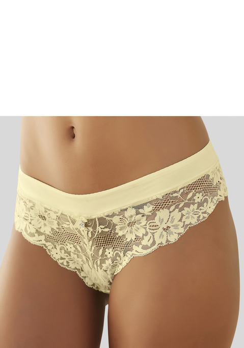 Bild: String von LASCANA: Femininer String rundherum aus feiner, floraler Spitze. Mit breitem Bund für einen angenehmen Sitz. Mit eingearbeitetem Baumwollzwickel. Passende BH's aus der gleichen Serie erhältlich. Mit Liebe & Leidenschaft in Hamburg kreiert. Obermaterial: 86% Polyamid, 14% Elasthan.