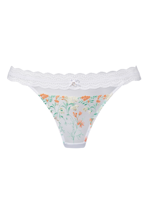 Bild: String von LASCANA: Femininer String mit elastischem Spitzenband in der Taille. Aus einem feinen, transparenten Mesh mit zarter Blumenstickerei. Mit eingearbeitetem Baumwollzwickel. Passender BH aus der gleichen Serie erhältlich. Mit Liebe & Leidenschaft in Hamburg kreiert. Aus 60% Polyamid, 38% Polyester, 2% Elasthan.