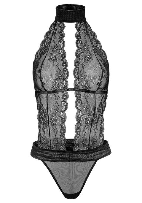 Bild: Stringbody von LASCANA: Erotischer Body aus zarter Spitze. Mit raffinerter Bindung am Rücken. Sexy Hingucker aus betörend schöner Spitze. Verführerisches Halsband. Erotische Dessous. Reizvolle Dessous. Reizwäsche. Verführerische Dessous. Spitzen-Dessous. Romantische Dessous. Verspielte Dessous. Aus 90% Polyamid, 10% Elasthan.