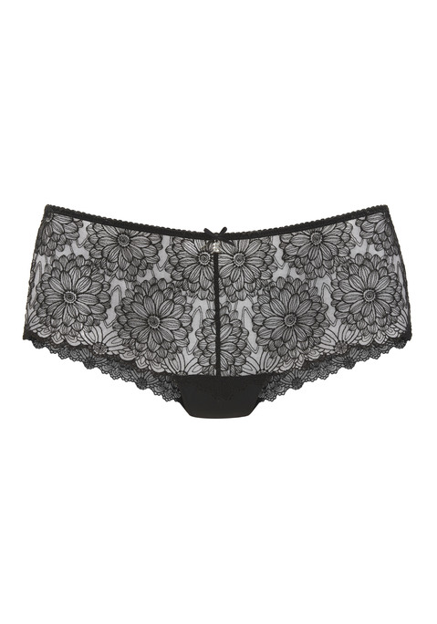 Bild: Stringpanty von LASCANA: Feminine Stringpanty in abdeckender Schnittform. Rundherum aus hochwertiger Jacquardspitze in blumiger Optik. Mit hübschem Glitzeraccessoire und feiner Zierschleife vorne mittig. Passende BHs aus der gleichen Serie erhältlich. Mit Liebe & Leidenschaft in Hamburg kreiert. Aus 75% Polyamid, 20% Polyester, 5% Elasthan.