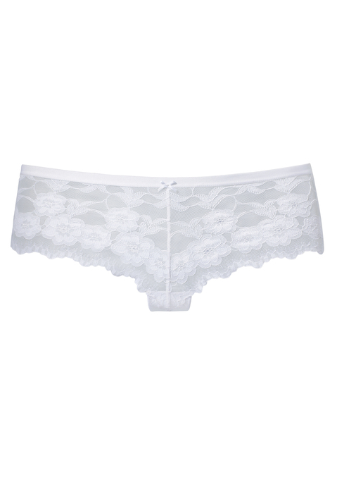 Bild: Stringpanty von LASCANA: Feminine Stringpanty aus zarter, elastischer Jacquardspitze. Mit leicht glänzendem Bund und feiner Zierschleife vorne mittig. Mit eingearbeitetem Baumwollzwickel. Passender BH aus der gleichen Serie erhältlich. Mit Spitze, die anteilig recyceltes Polyamid enthält. Aus 85% Polyamid, 10% Elasthan, 5% Polyester.