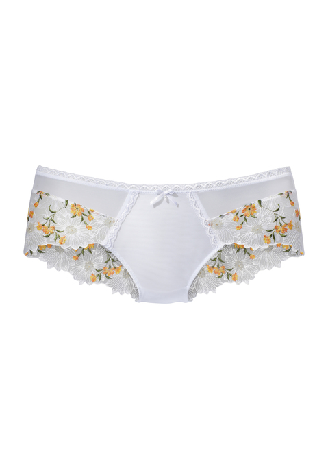 Bild: Stringpanty von LASCANA: Feminine Stringpanty mit feiner Zierschleife und Perlenaccessoire in der vorderen Mitte. Aus zarter, floraler Stickereispitze und weichem Soft-Mesh in transparenter Optik. Mit eingearbeitetem Baumwollzwickel. Passende BHs aus der gleichen Serie erhältlich. Mit Liebe & Leidenschaft in Hamburg kreiert. Aus 70% Polyamid, 20% Polyester, 10% Elasthan.