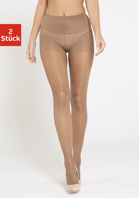 Bild: Stützstrumpfhose von LASCANA: Lascana, attraktiv, modisch und anziehend günstig. Stützstrumpfhose im 2er Pack von Lascana. Vielseitige Basic Form-/Stützstrumpfhose für jede Gelegenheit. Hochwertige, elastische Feinstrumpf-Qualität. Vitalisierend, massiert sanft die Beine und unterstützt die Blutzirkulation in 40den. Mit verstärktem Höschenteil, für eine schlanke Hüfte. Formt Hüfte, Bauch und sorgt ebenfalls für schlankere Oberschenkel. Bequem wie eine zweite Haut; nichts zeichnet sich ab. Schöne Stretch-Qualität aus 87% Polyamid, 13% Elasthan (LYCRA®).