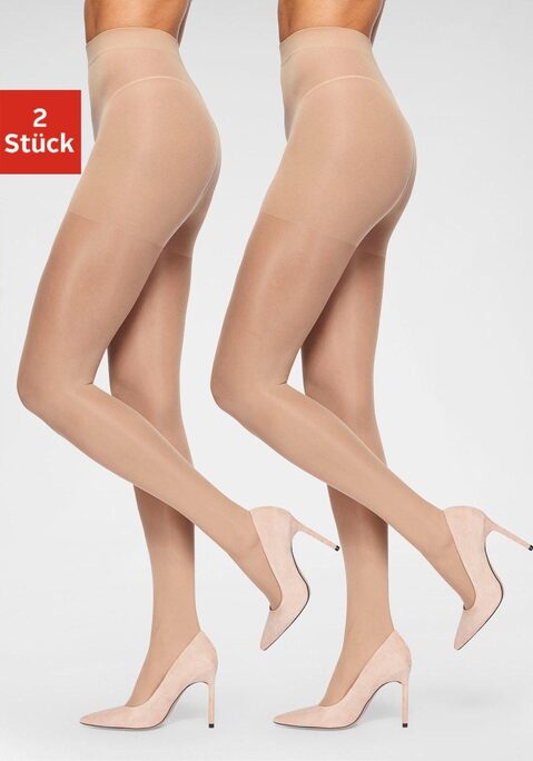 Bild: Stützstrumpfhose von LASCANA: Für perfekt inszenierte Beine! Die Stützstrumpfhose von Lascana in 70 den im 2er-Pack verspricht einen sensationellen Tragekomfort. Ob auf Reisen oder im Business-Alltag, mit diesem charmanten Paar Damenstrumpfhosen ist ein angenehmer Tragekomfort garantiert. Details wie das verstärkte Höschenteil sowie die seidig weiche, elastische Qualität mit starker Kompression formen unsichtbar die Figur, versprechen eine schöne Silhouette und können das Anschwellen von müden Beinen verringern. Die Konturen erscheinen schlanker und straffer. Die verstärkte Ferse und der Zwickel maximieren den Komfort. Die neuen Lieblingsbegleiter unter Kleidern, Hosen und Röcken ? die Stützstrumpfhosen von Lascana im 2er-Set! Aus 84% Polyamid, 16% Elasthan.