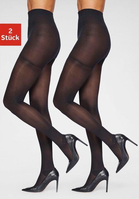 Bild: Stützstrumpfhose von LASCANA: Für perfekt inszenierte Beine! Die Stützstrumpfhose von Lascana in 70 den im 2er-Pack verspricht einen sensationellen Tragekomfort. Ob auf Reisen oder im Business-Alltag, mit diesem charmanten Paar Damenstrumpfhosen ist ein angenehmer Tragekomfort garantiert. Details wie das verstärkte Höschenteil sowie die seidig weiche, elastische Qualität mit starker Kompression formen unsichtbar die Figur, versprechen eine schöne Silhouette und können das Anschwellen von müden Beinen verringern. Die Konturen erscheinen schlanker und straffer. Die verstärkte Ferse und der Zwickel maximieren den Komfort. Die neuen Lieblingsbegleiter unter Kleidern, Hosen und Röcken ? die Stützstrumpfhosen von Lascana im 2er-Set! Aus 87% Polyamid, 13% Elasthan.