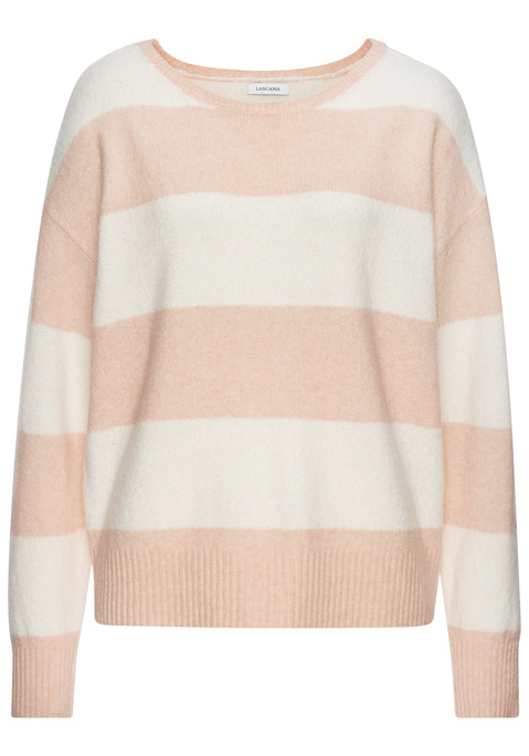 Bild: Sweater von LASCANA: Strickpullover von Lascana mit Rundhalsausschnitt, gerippten Bündchen und Saum sowie klassischem Streifenmuster. Kuschelig weiche Strickqualität.