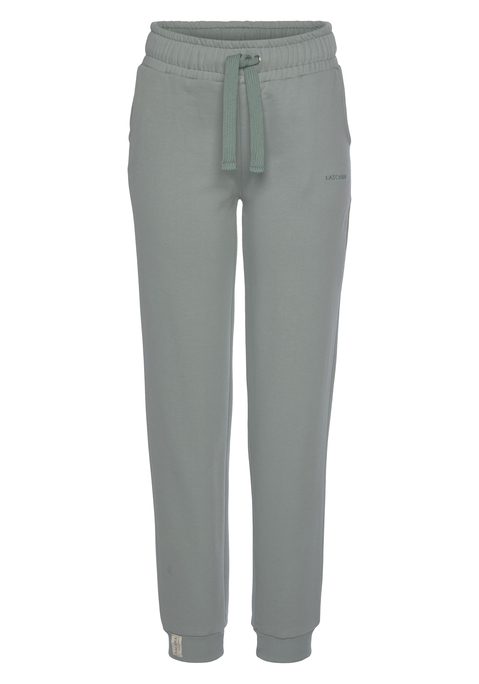 Bild: Sweathose von LASCANA: Kuschelige Homewear-Sweathose von Lascana mit Markenstickerei. Gummibund mit Kordelzug. Eingrifftaschen an den Seiten. Angesetzte Rippbündchen. Moderne Basic-Passform. Softe Baumwollqualität.