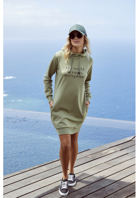 Sweatkleid von LASCANA in khaki