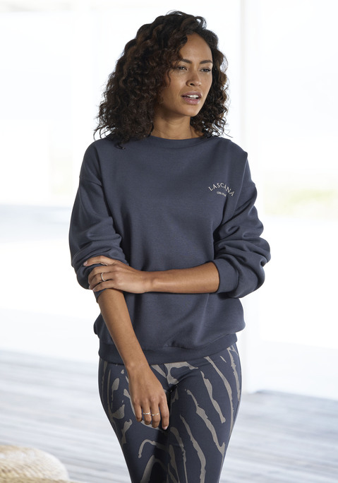 Bild: Sweatshirt von LASCANA: Sweatshirt von Lascana. Logostickerei auf der Brust. Rippbündchen. Raglanärmel. Rundhalsausschnitt. Weiche Sweatware.