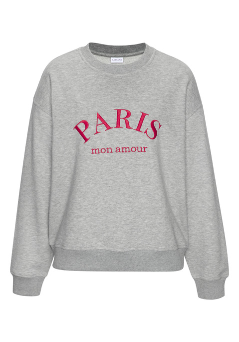 Bild: Sweatshirt von LASCANA: Sweatshirt von Lascana. Hübsche Stickerei vorn. Rundhalsausschnitt. Lange Ärmel. Legere Passform. Weiche Sweatqualität.