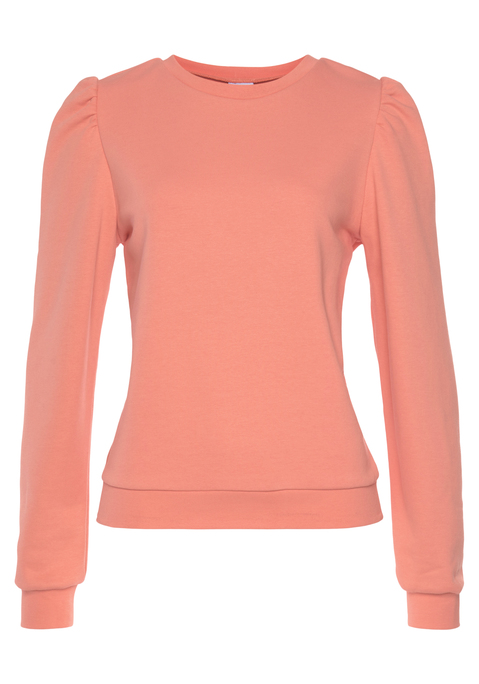 Bild: Sweatshirt von LASCANA: Sweatshirt von LASCANA. Mit langen Puffärmeln. Länge ca, 66 cm. Weiche Sweatware aus 65% Baumwolle (unterstützt Cotton made in Africa), 35% Polyester.