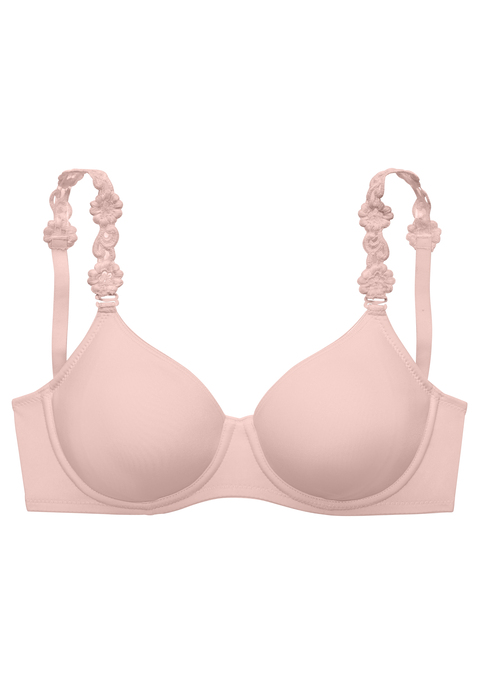 Bild: T-Shirt-BH von LASCANA: Klassischer Bügel-BH für den Alltag mit modischen Wechselträgern. Mit Bügel und nahtlos vorgeformten Cups (ohne Wattierung). Aus seidiger Microfaser in hochwertiger Tactel Qualität - besonders trageangenehm. Träger zum Austauschen: 1x Transparent, 1x Grundfarbe, 1x Stickereiträger. Mit Liebe & Leidenschaft in Hamburg kreiert. Der BH ist aus 82% Polyamid (TACTEL®), 18% Elasthan (LYCRA®). BHs sind nicht trocknergeeignet, da die Versteller und Ringe durch die Hitze beschädigt werden und brechen.