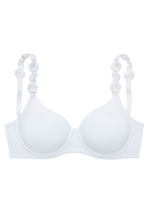 Bild: T-Shirt-BH von LASCANA: Klassischer Bügel-BH für den Alltag mit modischen Wechselträgern. Mit Bügel und nahtlos vorgeformten Cups (ohne Wattierung). Aus seidiger Microfaser in hochwertiger Tactel Qualität - besonders trageangenehm. Träger zum Austauschen: 1x Transparent, 1x Grundfarbe, 1x Stickereiträger. Mit Liebe & Leidenschaft in Hamburg kreiert. Der BH ist aus 82% Polyamid (TACTEL®), 18% Elasthan (LYCRA®). BHs sind nicht trocknergeeignet, da die Versteller und Ringe durch die Hitze beschädigt werden und brechen.