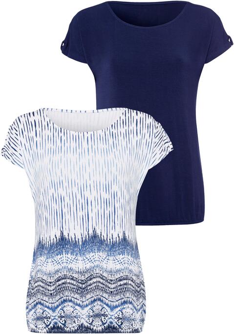 Bild: T-Shirt von LASCANA: T-Shirt mit überschnittenen Schultern und kleinen Cut-Outs and den Ärmeln. Gummizug am Saum. Aus 95% Viskose und 5% Elasthan.