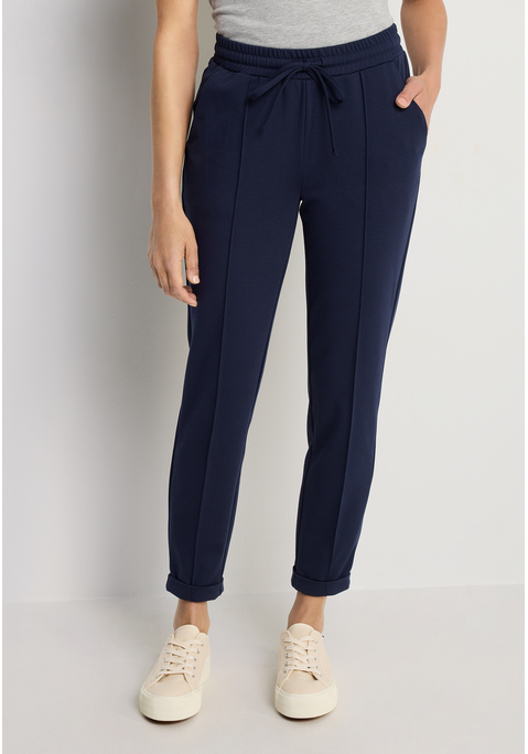 Bild: Schlupfhose von LASCANA: Unifarbene Schlupfhose von Lascana in modischer 7/8-Länge. Elastischer Bund mit verstellbarem Tunnelzug. Stylische Biese an den vorderen Beinen. Praktische Eingrifftaschen. Vielseitig kombinierbar. Elastischer Jacquard.